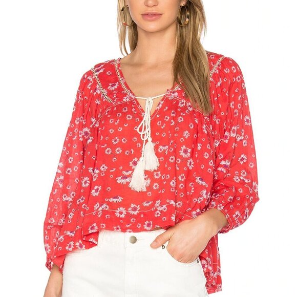 Free People Never A Dull Moment Peasant Top- Size XS - Picture 2 of 14
